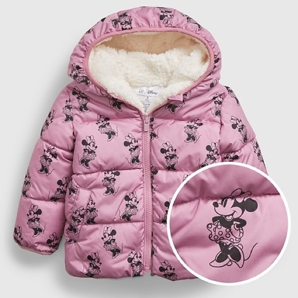 GAP Other - Disney Minnie Mouse Reversible Sherpa Puffer Jacket
